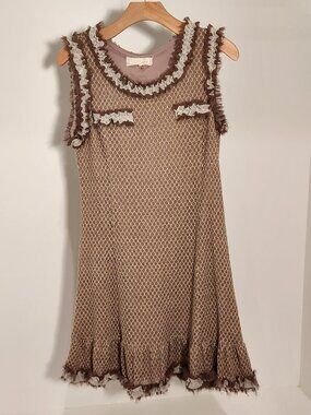 A'Reve Ruffled Sleeveless DRESS Women's Size L Rare